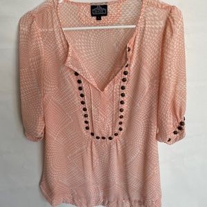 ANGIE brand pink/peach blouse